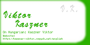 viktor kaszner business card